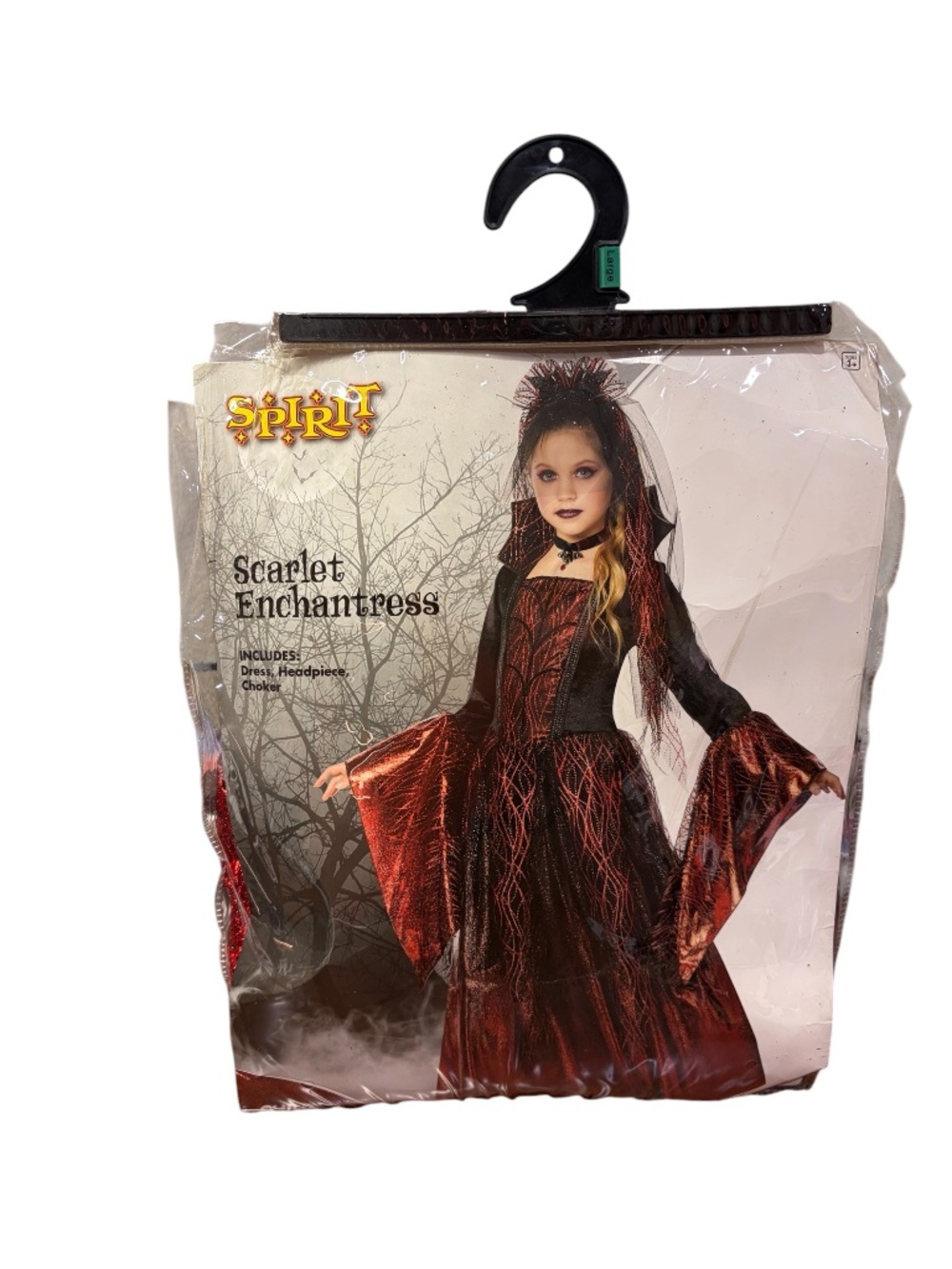 Spirit Halloween Scarlet Enchantress Costume Gothic Witch Dress - Large Child